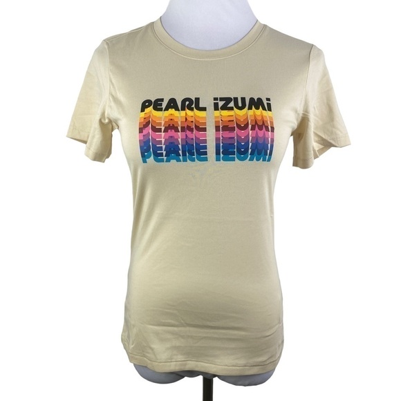 Pearl Izumi Graphic T-Shirt Women's Small Tan Sandstone Cascade NEW - Picture 1 of 9